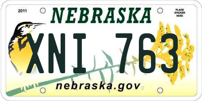 NE license plate XNI763