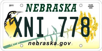 NE license plate XNI778