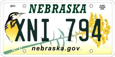 NE license plate XNI794