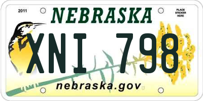 NE license plate XNI798