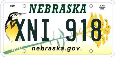 NE license plate XNI918