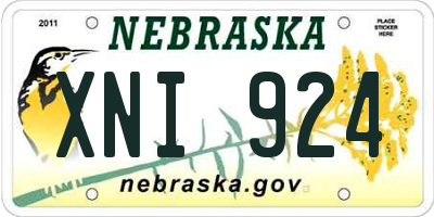 NE license plate XNI924