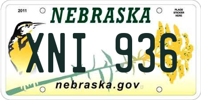 NE license plate XNI936