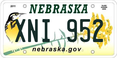 NE license plate XNI952
