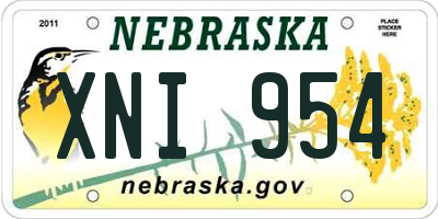 NE license plate XNI954