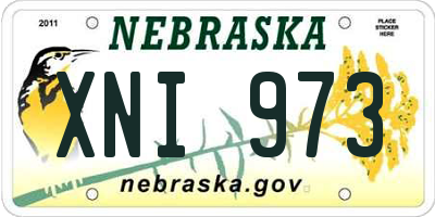 NE license plate XNI973
