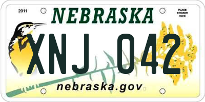 NE license plate XNJ042
