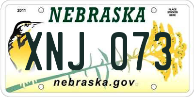 NE license plate XNJ073
