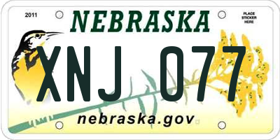 NE license plate XNJ077