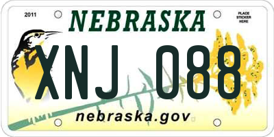 NE license plate XNJ088
