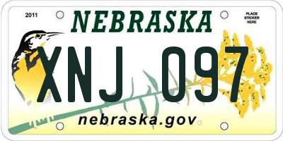 NE license plate XNJ097