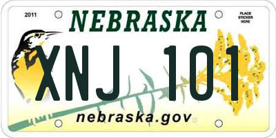 NE license plate XNJ101