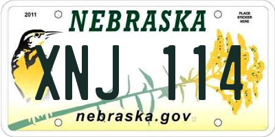 NE license plate XNJ114