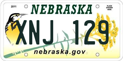 NE license plate XNJ129