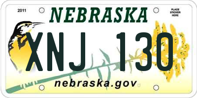 NE license plate XNJ130