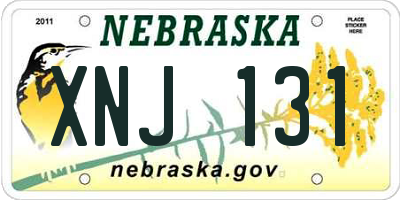 NE license plate XNJ131