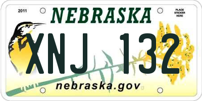 NE license plate XNJ132
