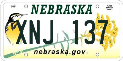 NE license plate XNJ137
