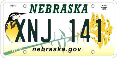 NE license plate XNJ141