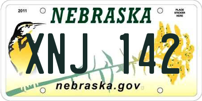 NE license plate XNJ142