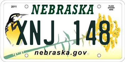 NE license plate XNJ148