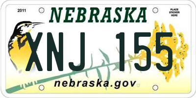 NE license plate XNJ155