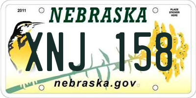 NE license plate XNJ158