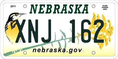 NE license plate XNJ162