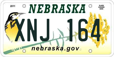 NE license plate XNJ164