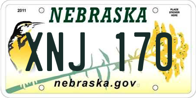 NE license plate XNJ170
