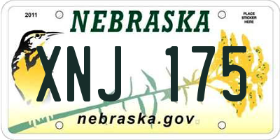 NE license plate XNJ175