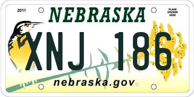 NE license plate XNJ186