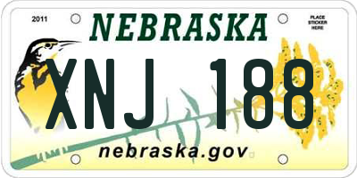 NE license plate XNJ188