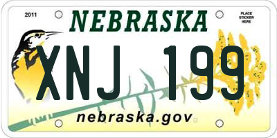 NE license plate XNJ199