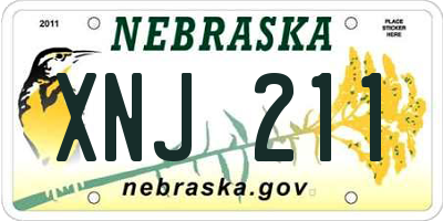 NE license plate XNJ211