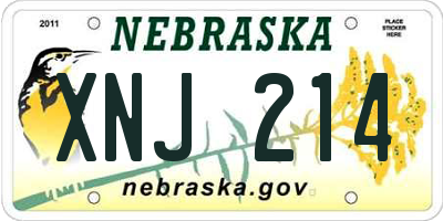 NE license plate XNJ214