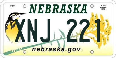 NE license plate XNJ221