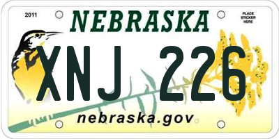 NE license plate XNJ226