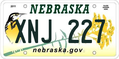 NE license plate XNJ227