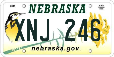 NE license plate XNJ246