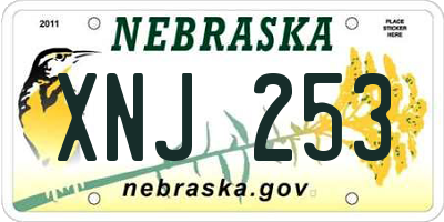 NE license plate XNJ253