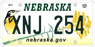 NE license plate XNJ254