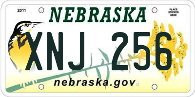 NE license plate XNJ256