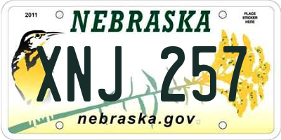 NE license plate XNJ257
