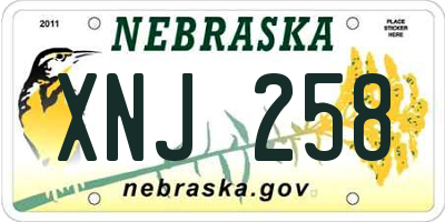 NE license plate XNJ258