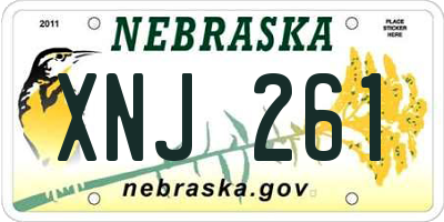 NE license plate XNJ261
