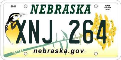 NE license plate XNJ264