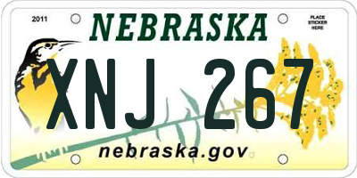 NE license plate XNJ267