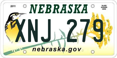 NE license plate XNJ279