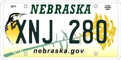 NE license plate XNJ280